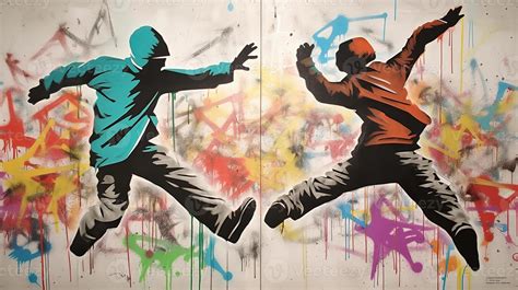 AI Generated AI Generative Street Art Graffiti Of Dancing Person