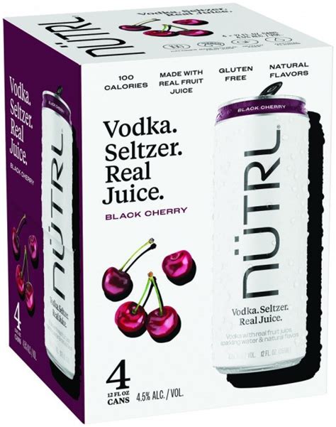 Nutrl Black Cherry Vodka Seltzer 4pk 12oz Cans Lisas Liquor Barn