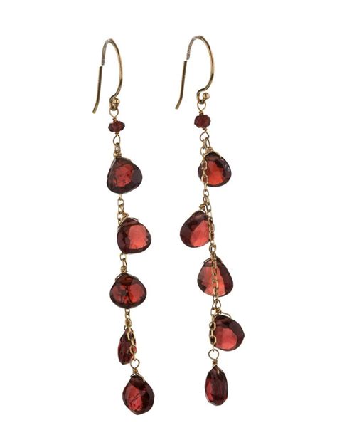 Garnet Drop Earrings Earrings Fje10285 The Realreal