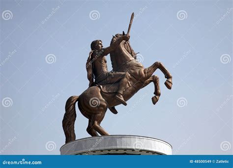 Statue of Alexander the Great in Skopje Stock Image - Image of ...