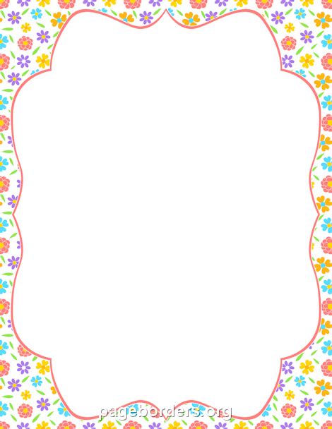 Spring Flower Border: Clip Art, Page Border, and Vector Graphics