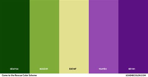 Come To The Rescue Color Scheme Palettes