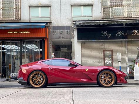 Ferrari Superfast Burgundy Brixton Forged Pf Duo Wheel Front