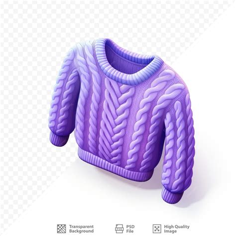Premium Psd A Purple Knitted Sweater With Purple Stripes On The Front
