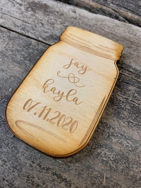 Mason Jar Magnets Wedding Favors Etsy