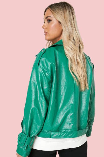 Plus Size Green Leather Jacket Airborne Jacket