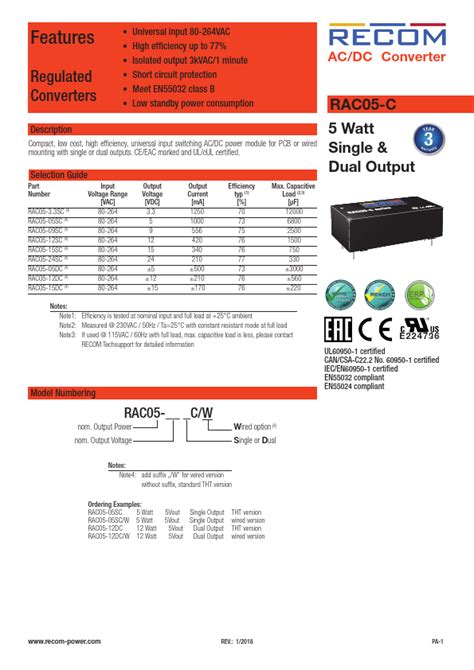 Rac Dc Datasheet Ac Dc Converter