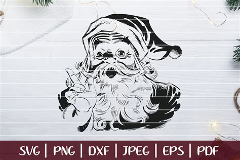 Vintage Santa Head Svg Vintage Christmas Svg Cutting Files 381693