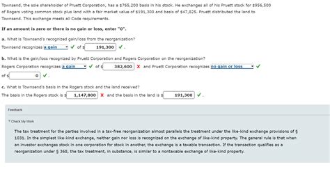 Solved Townsend The Sole Shareholder Of Pruett Corporation Chegg