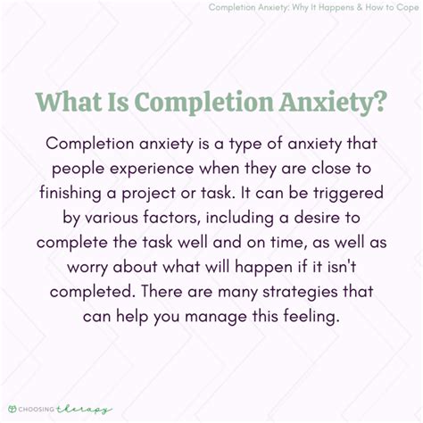 Strategies To Cope With Completion Anxiety