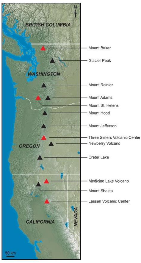 Active Volcanoes In California Map Map