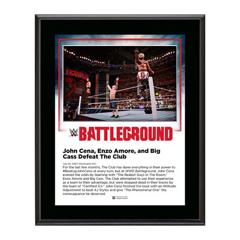 John Cena And Enzo And Big Cass Battleground 2016 10 X 13 Commemorative