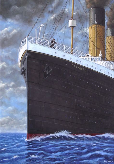 Titanic At Sea Full Speed Ahead Painting By Martin Davey