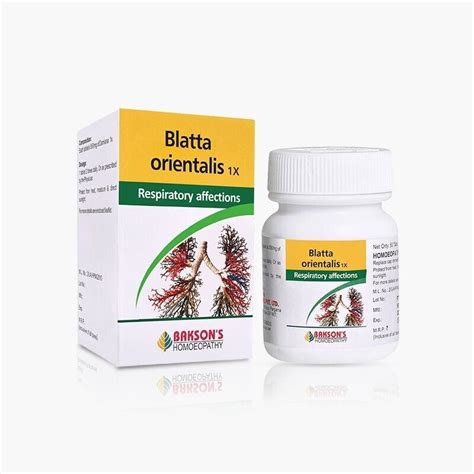 Bakson Homeopathic BLATTA ORIENTALIS 1X (50 Tablet) For Respiratory ...