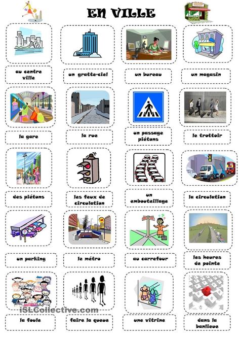 Best Fle Vocabulaire Ville Commerces Images On Pinterest French