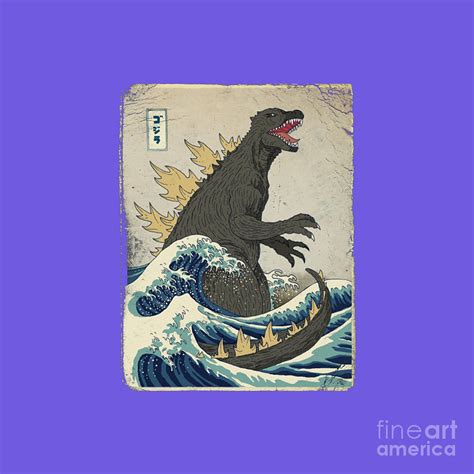 The Great Godzilla Off Kanagawa Drawing By Ifa Pratiwi Fine Art America