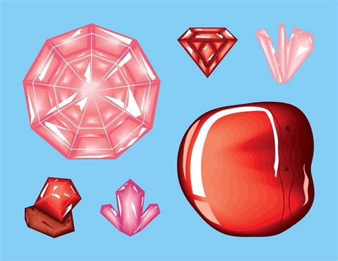Healing Crystals Red Style 10422405 Vector Art At Vecteezy