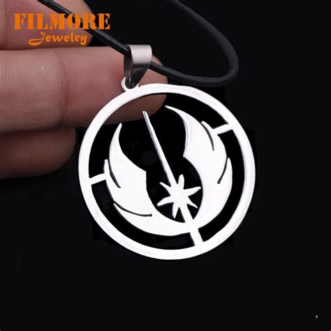 Movie Jewelry Star Wars Jedi Order Logo Pendant Necklace Rope Chain