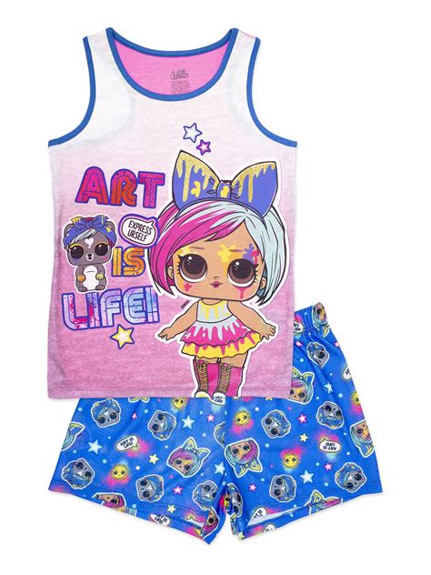 Lol Surprise Lol Surprise Girls Pajama Tank Short Set Sizes 7 12