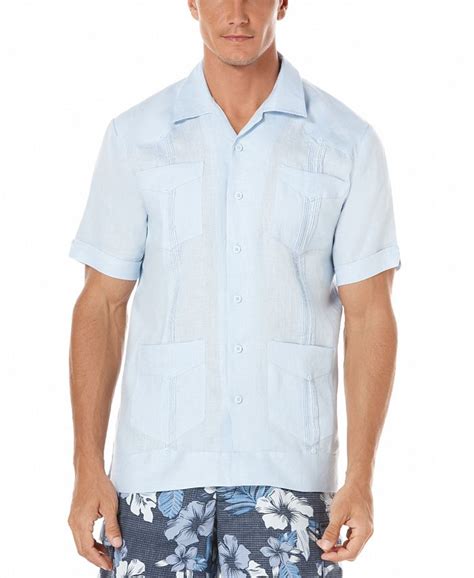 Cubavera Short Sleeve 4 Pocket 100 Linen Guayabera Shirt And Reviews