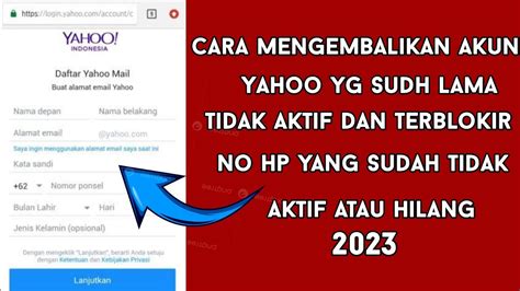 Beginih Cara Mengembalikan Akun Yahoo Yg Sudah Lama Tidak Aktif Dan No