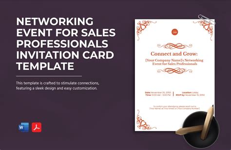 Networking Event for Sales Professionals Invitation Card Template in ...