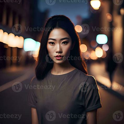 Beautiful Asian Woman At The Street Generative Art By A I Beautiful