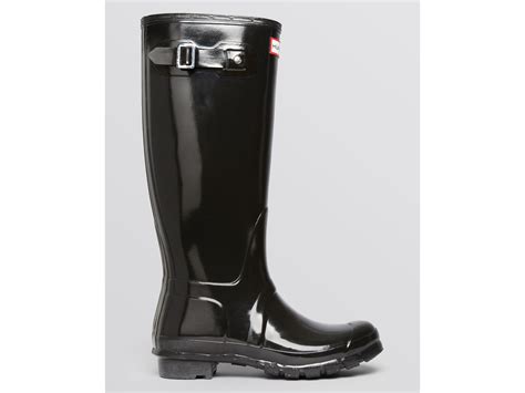 Hunter Original Tall Gloss Rain Boots In Black Lyst