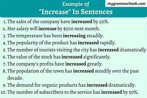 Example Sentences With Increase Make Sentences With Increase