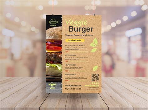 Ein veganes Burger Menü Behance