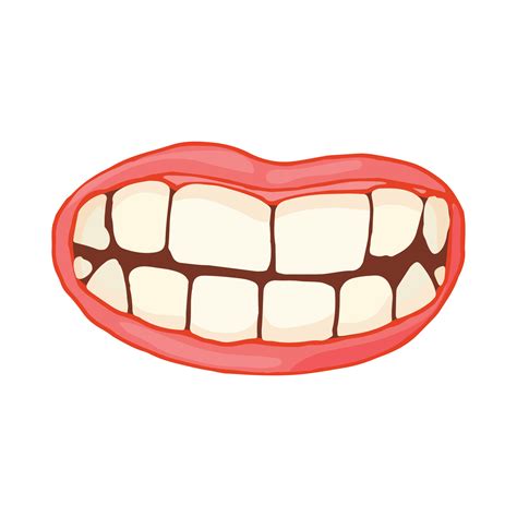 Mouth with white healthy teeth icon, cartoon style 14462972 Vector Art ...