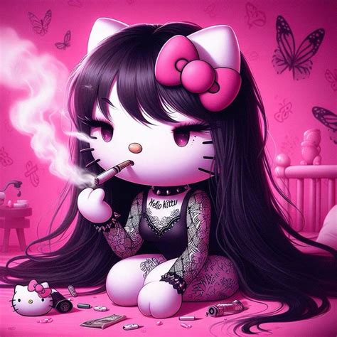 Hello Kitty Smoking Hello Kitty