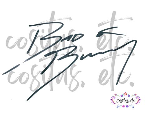 Bad Bunny Signature Autograph Png Svg Pdf Use For Shirt Designs Custom