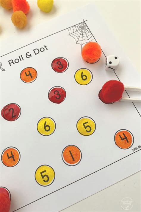 Spider Roll And Dot Numbers Teach Me Mommy