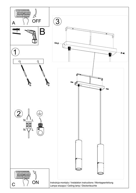 Lampa wisząca 2 punktowa 30x100 cm czarno złota SL 0953 Sollux