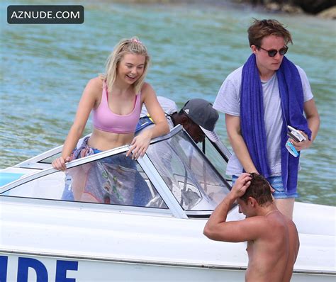 Georgia Toffolo Sexy In A Pink Bikini On The Beach In Barbados Aznude