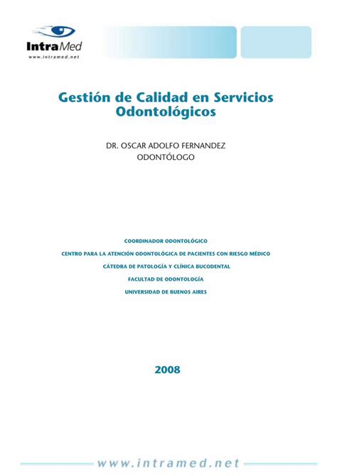 Pdf Gestion De Calidad En Servicios Odontologicos Dokumen Tips