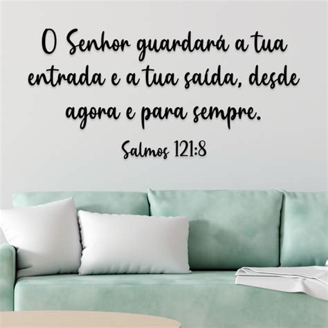 Frase Decorativa Em MDF Salmos 121 8 LOJA HFXDIGITAL