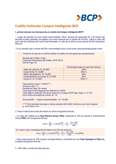 Formulas Y Ejemplos De Compra Inteligente Bcp I C Mo Calcular Los