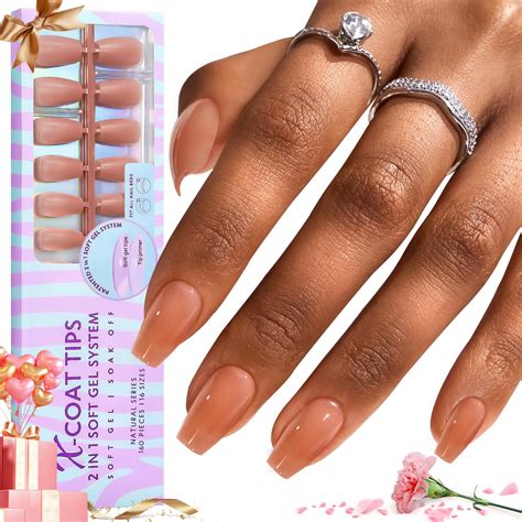 Amazon BTArtbox Soft Gel Nail Kit French Almond False Nails