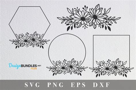 Chamomile Frames Svg Bundleflower Frame Svg Bundle