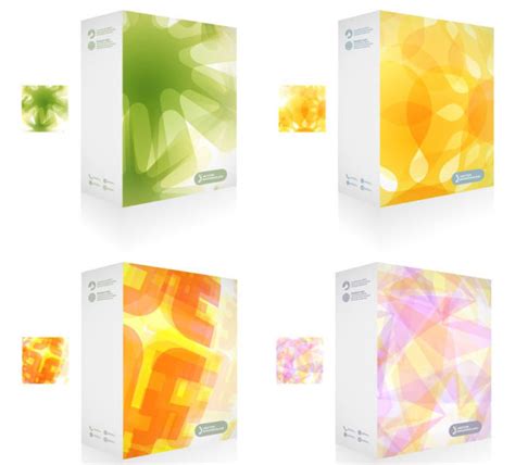 Colorful Packaging box cover design vector set 01 free download