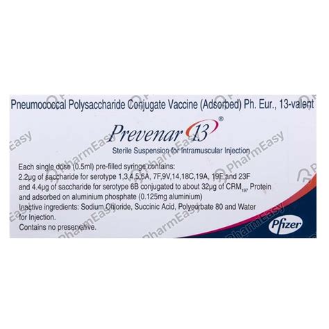 Prevenar 13 0 5 ML Suspension For Injection 0 5 Uses Side Effects