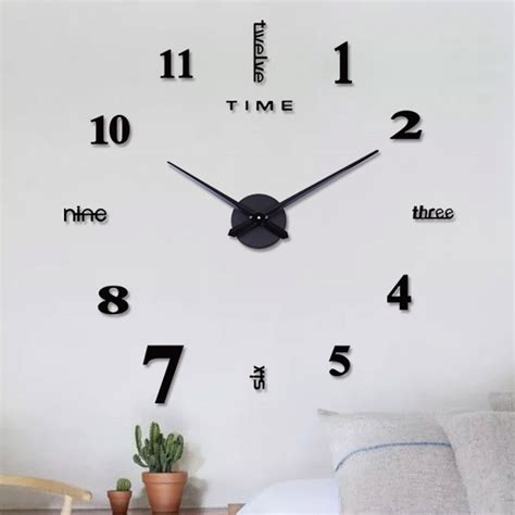 Clock Watch Wall Clocks Horloge D Diy Acrylic Mirror Stickers Home