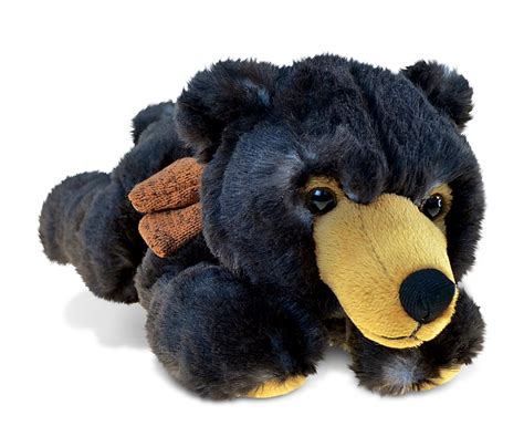 Lying Wild Black Bear Super Soft Plush Dollibu