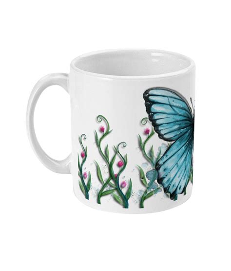 11oz Mug Butterfly Mug 1 Painted Coffee Mugs Beach Wood Cool Mugs