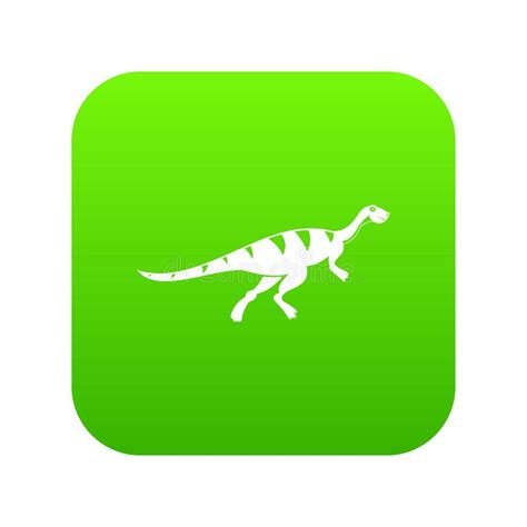 Verde Digital Del Icono Del Dinosaurio De Gallimimus Ilustración del