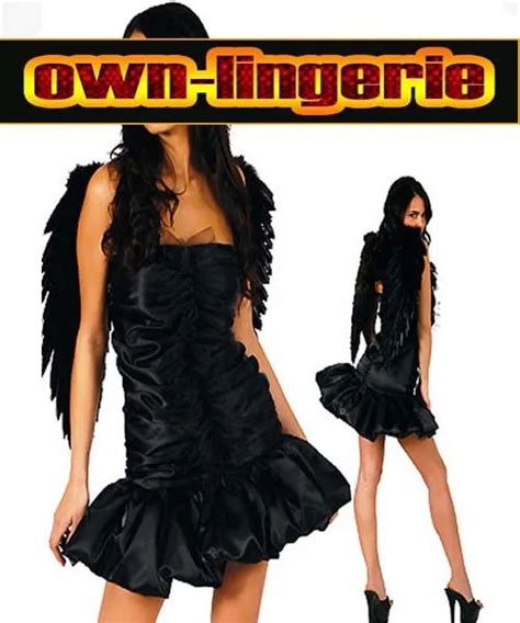 Free Shipping Black Angel Costume With Accessory Down Heaven Dark Angel Costume X4309 On