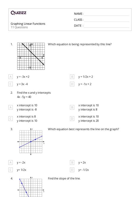 50 Linear Functions Worksheets For 9th Grade On Quizizz Free And Printable