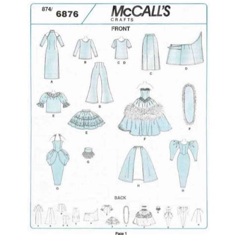 Mccalls Barbie Fashion Doll Clothes Wardrobe